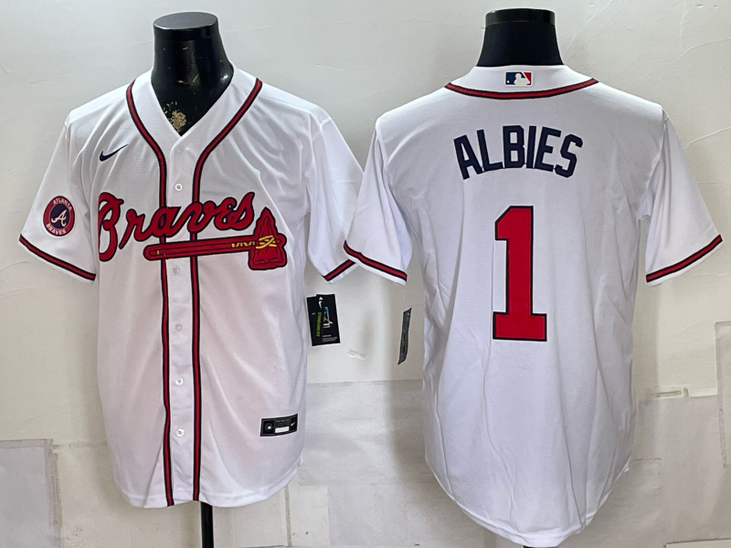 Men 2026 Atlanta Braves #1 Albies white Game Nike MLB Jersey 0805003